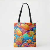 Kleurrijke koraalrif artwork tote bag (Voorkant)