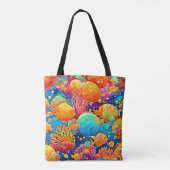 Kleurrijke koraalrif artwork tote bag (Achterkant)