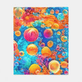 Kleurrijke koraalrif bubbels fleece deken (Voorkant)