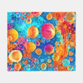 Kleurrijke koraalrif bubbels fleece deken (Voorkant (Horizontaal))