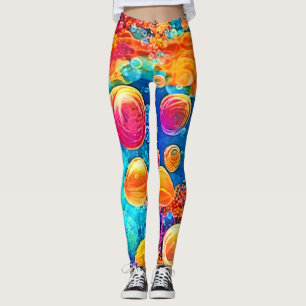 Kleurrijke koraalrif bubbels leggings