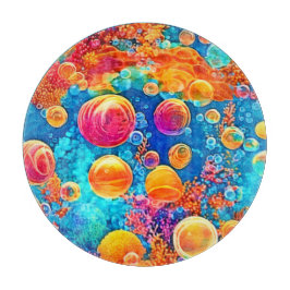 Kleurrijke koraalrif bubbels snijplank
