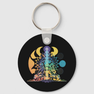 Kleurrijke Kosmische Chakra Meditatie Spirituele E Sleutelhanger