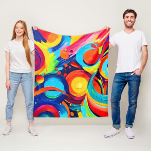 Kleurrijke Kosmische Chaos Schilderij  Fleece Deken
