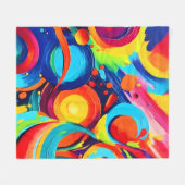 Kleurrijke Kosmische Chaos Schilderij Fleece Deken (Voorkant (Horizontaal))