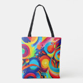 Kleurrijke Kosmische Chaos Schilderij  Tote Bag (Achterkant)