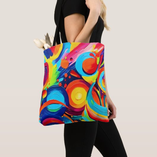 Kleurrijke Kosmische Chaos Schilderij  Tote Bag (Dichtbij)