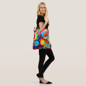 Kleurrijke Kosmische Chaos Schilderij  Tote Bag (Op model)