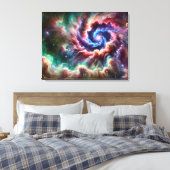 Kleurrijke Kosmische Galaxy Swirl met Radiant Nebu Canvas Afdruk (Insitu (Slaapkamer))