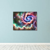 Kleurrijke Kosmische Galaxy Swirl met Radiant Nebu Canvas Afdruk (Insitu (Houten vloer))