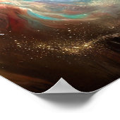 Kleurrijke Kosmische Galaxy Swirl met Radiant Nebu Poster (Hoek)