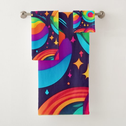 Kleurrijke Kosmische Kaleidoscoop Bad Handdoek (Insitu)