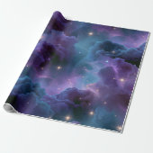 Kleurrijke Kosmische Nevel Cadeaupapier (Uitgerold)