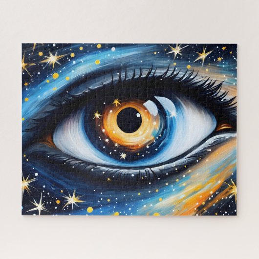 Kleurrijke Kosmische Oogkunst Legpuzzel (Horizontaal)