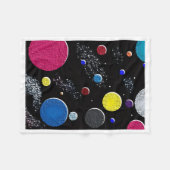 Kleurrijke Kosmische Planeten Fleece Deken (Voorkant (Horizontaal))