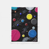Kleurrijke Kosmische Planeten Fleece Deken (Voorkant)