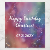 Kleurrijke kosmische Waterverf - Aangepast Wijn Etiket (Enkel label)