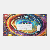 KLEURRIJKE KOSMISCHE WATERVERF BUITENRUIMTE ONTWER BUREAUMAT (Keyboard & Muis)