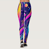 kleurrijke kosmische werveling leggings (Achterkant)
