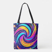kleurrijke kosmische werveling tote bag (Achterkant)