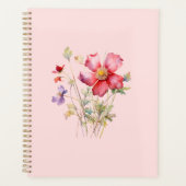 Kleurrijke kosmos bloemen planner (Voorkant)