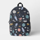 Kleurrijke kosmos symbolen kinder patroon bedrukte rugzak (Voorkant)