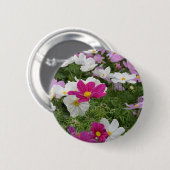 Kleurrijke kosmosbloementuin ronde button 5,7 cm (Voorkant /achterkant)