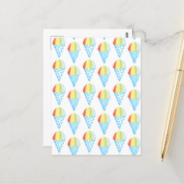 Kleurrijke koude kegel dessert briefkaart