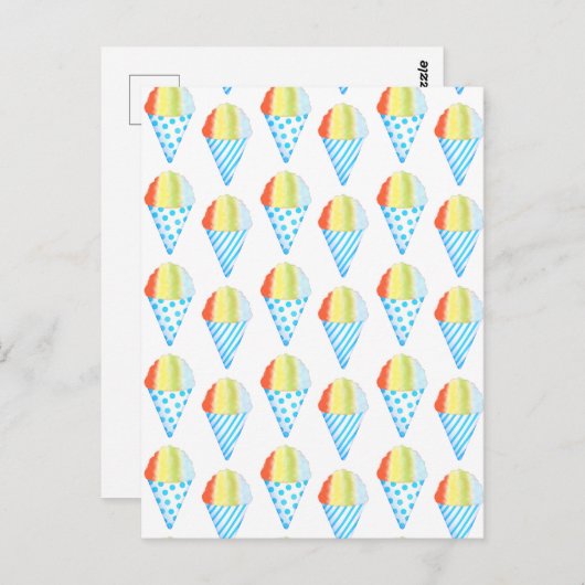 Kleurrijke koude kegel dessert briefkaart (Voorkant / Achterkant)