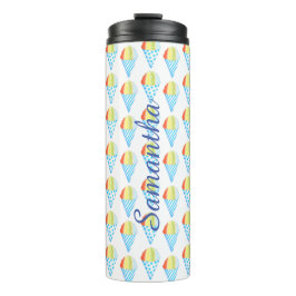 Kleurrijke koude kegel dessert thermosbeker