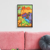 Kleurrijke kraakbedekking voor verklikkerstang voo canvas afdruk (Insitu (Woonkamer))