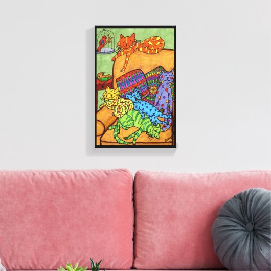 Kleurrijke kraakbedekking voor verklikkerstang voo canvas afdruk (Insitu (Woonkamer))