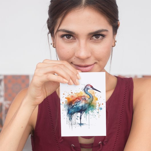 Kleurrijke kraan in het water briefkaart