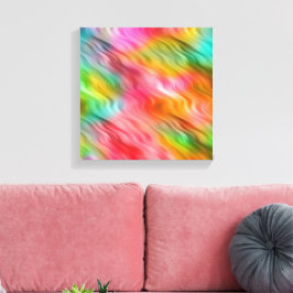 Kleurrijke Kraanbloem Golftextuur Canvas Afdruk