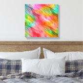 Kleurrijke Kraanbloem Golftextuur Canvas Afdruk (Insitu (Slaapkamer))