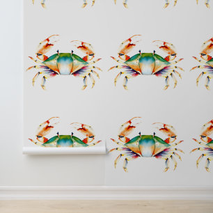 Kleurrijke Krab Kust Zand Dollar Seaside Behang