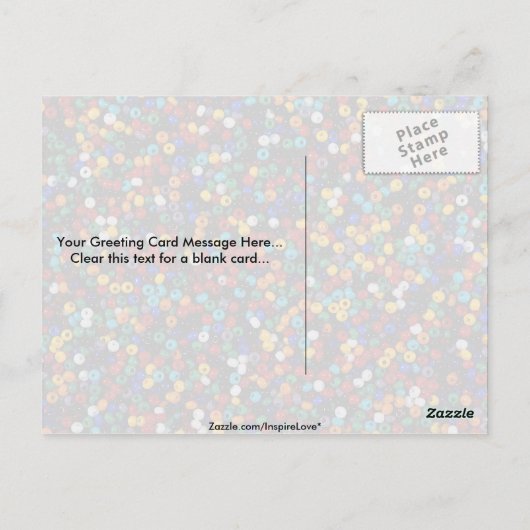 Kleurrijke kralen voor decoratieve werken briefkaart (Achterkant)