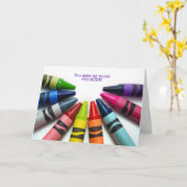 kleurrijke krayon halve cirkel dank je wel kaart (Gele Bloem)