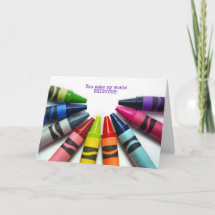 kleurrijke krayon halve cirkel dank je wel kaart