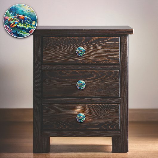 Kleurrijke kreeft Ocean Scene Keramische Knop