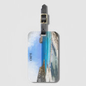 Kleurrijke Kreta Griekenland schilderij Bagagelabel (Voorkant (verticaal))