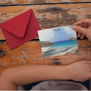 Kleurrijke  Kreta Griekenland schilderij Briefkaart