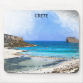 Kleurrijke  Kreta Griekenland schilderij Muismat (Voorkant)