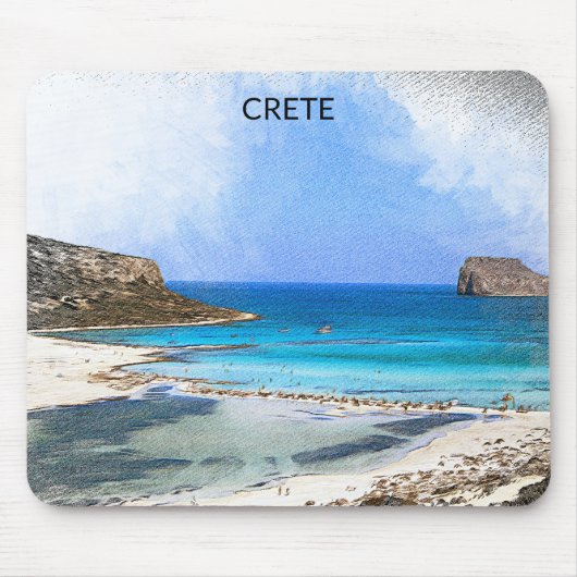 Kleurrijke  Kreta Griekenland schilderij Muismat (Voorkant)