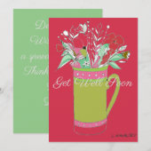 Kleurrijke krijgen goed bloemen in een Mok Kaart (Voorkant / Achterkant)