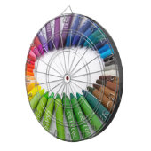 Kleurrijke krijt dartbord (Voorkant Rechts)