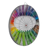 Kleurrijke krijt dartbord (Voorkant Links)