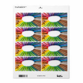 Kleurrijke krijt etiket (Full Sheet)