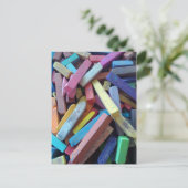 kleurrijke krijt gegroepeerd briefkaart (Staand voorkant)