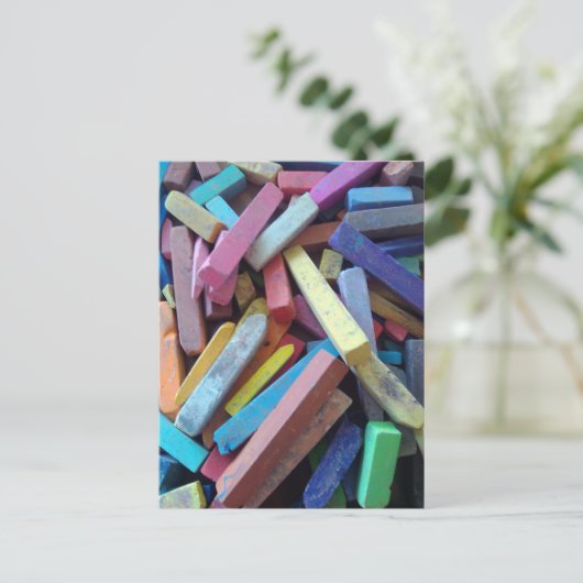 kleurrijke krijt gegroepeerd briefkaart (Staand voorkant)